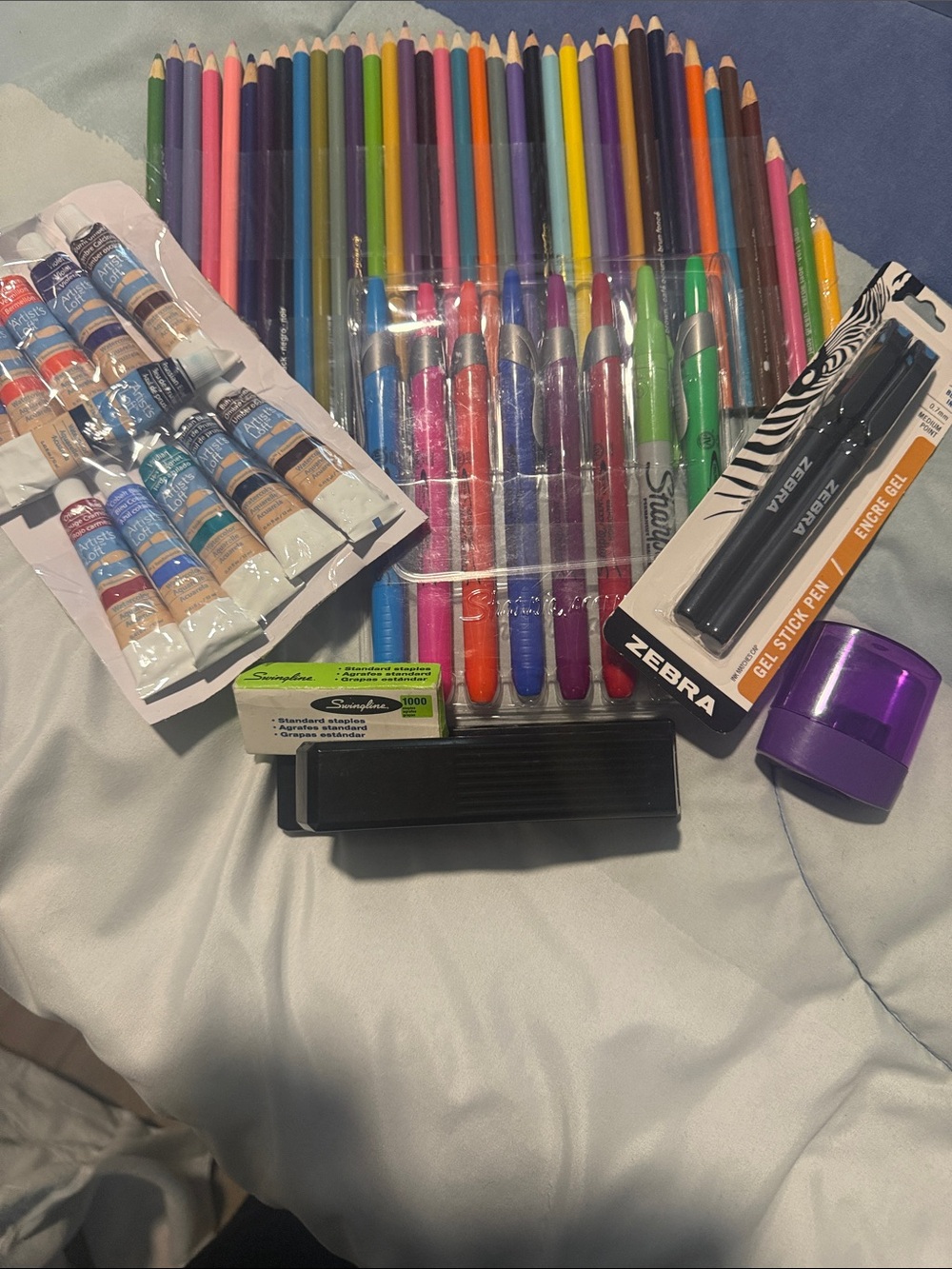Purple and Multicolor Art & Party Supply Set by